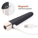 Magnetic Charging Bullet Vibrator with Angled Tip Nipple Stimulation