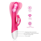 Heating G Spot Dildo Rabbit Vibrator with 16 Vibration Modes for Women