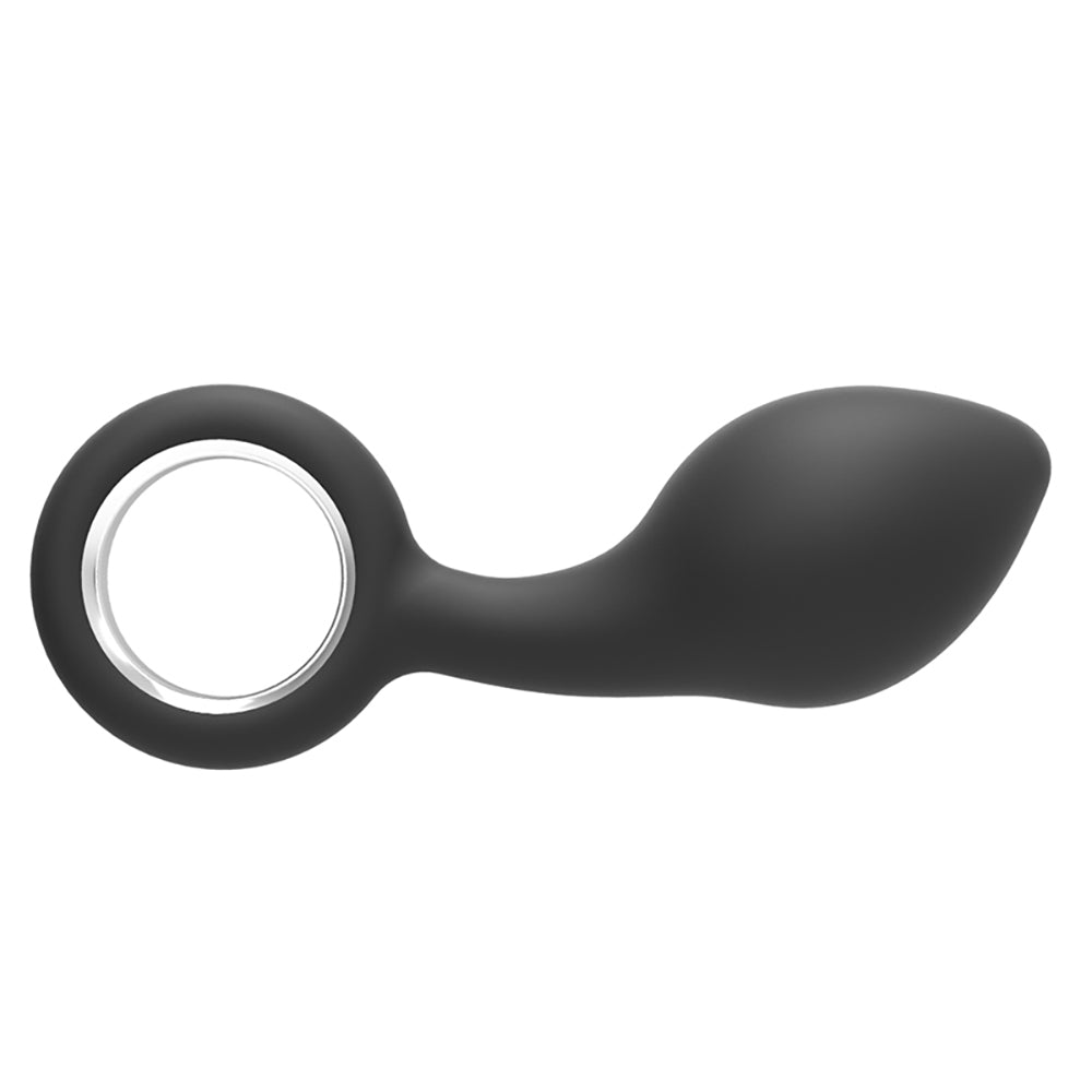 Silicone Tapered Butt Plug with Safe Pull Ring Curved Shaft Anal Play
