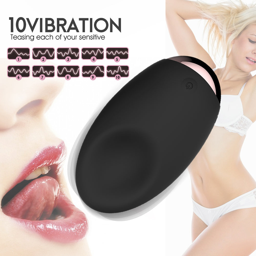 Tongue Shape Nipple Clit Wearable Massager 10 Modes Scrotum Caressing