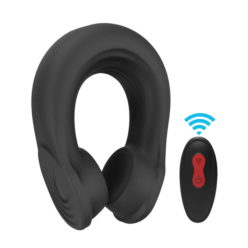 Headset Shape Silicone Penis Ring Vibrator Remote Control 9 Vibrations