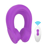 Headset Shape Silicone Penis Ring Vibrator Remote Control 9 Vibrations