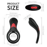 3 in 1 Rechargeable Ball Loop Vibrating Dual Cock Ring 9 Patterns