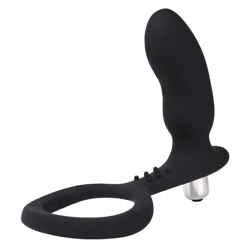 Anal Plug Bullet Vibrator Prostate Massager With Elastic Penis Ring
