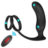 9 Modes Prostate Massager Vibrator with Penis Ring P-Spot Anal Plug