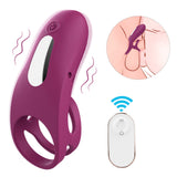 Remote Control Dual Ring Silicone Vibrating Penis Ring With 9 Modes
