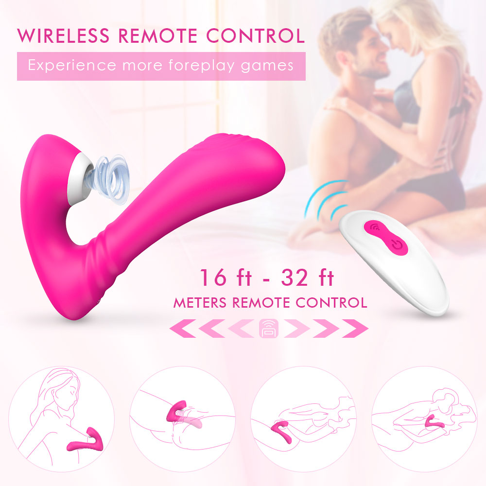 Sucking Clit Stimulator G Spot Thumping Vibrator Wearable 9*9 Modes