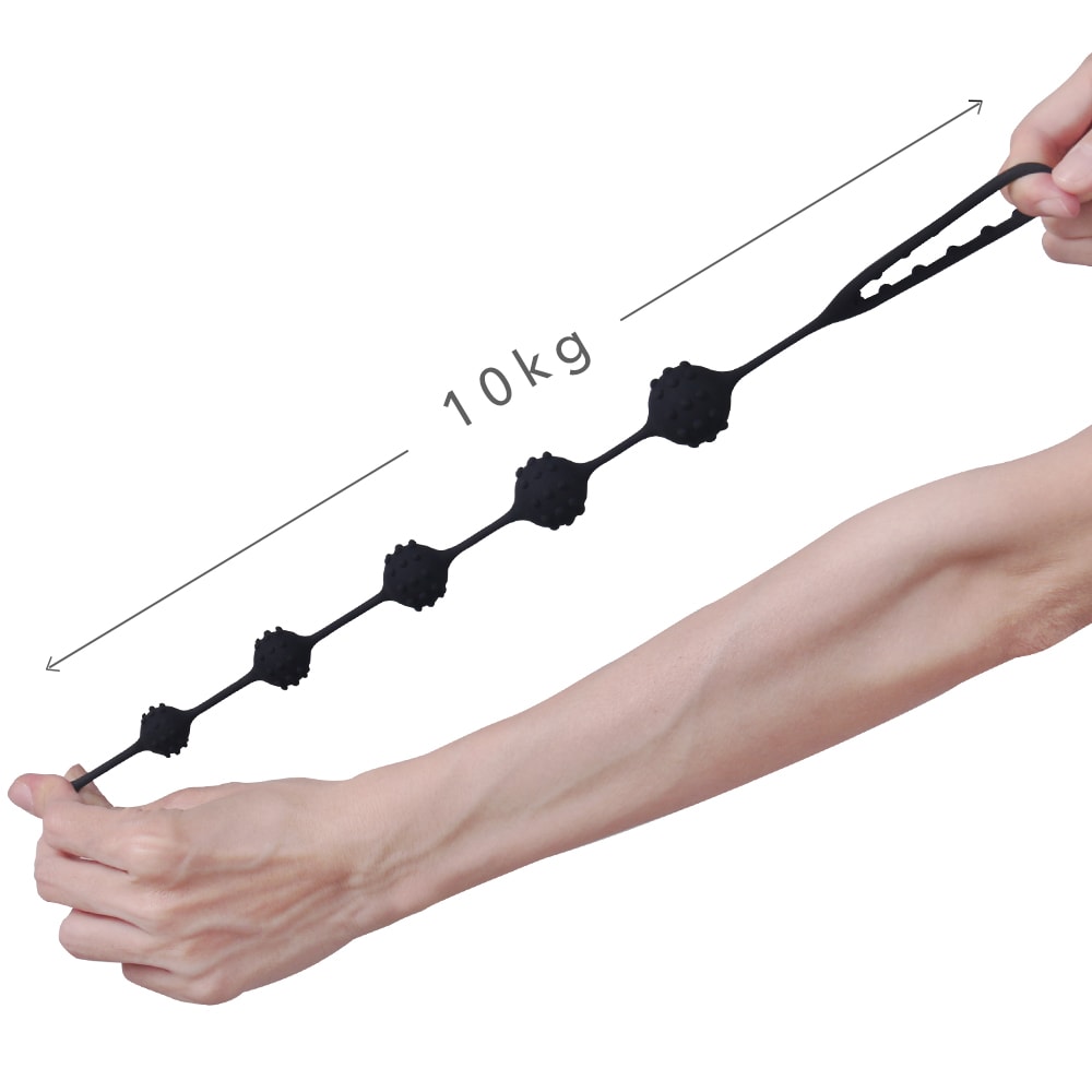 Salient Point Stimulus Flexible 6 Beads Anal Plug Play with Pull Ring