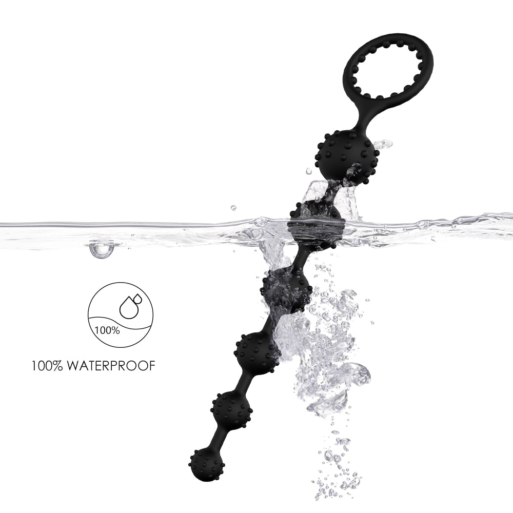 Salient Point Stimulus Flexible 6 Beads Anal Plug Play with Pull Ring
