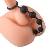 Salient Point Stimulus Flexible 6 Beads Anal Plug Play with Pull Ring