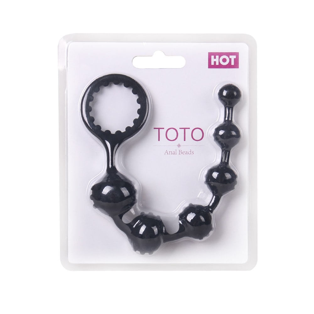 Salient Point Stimulus Flexible 6 Beads Anal Plug Play with Pull Ring