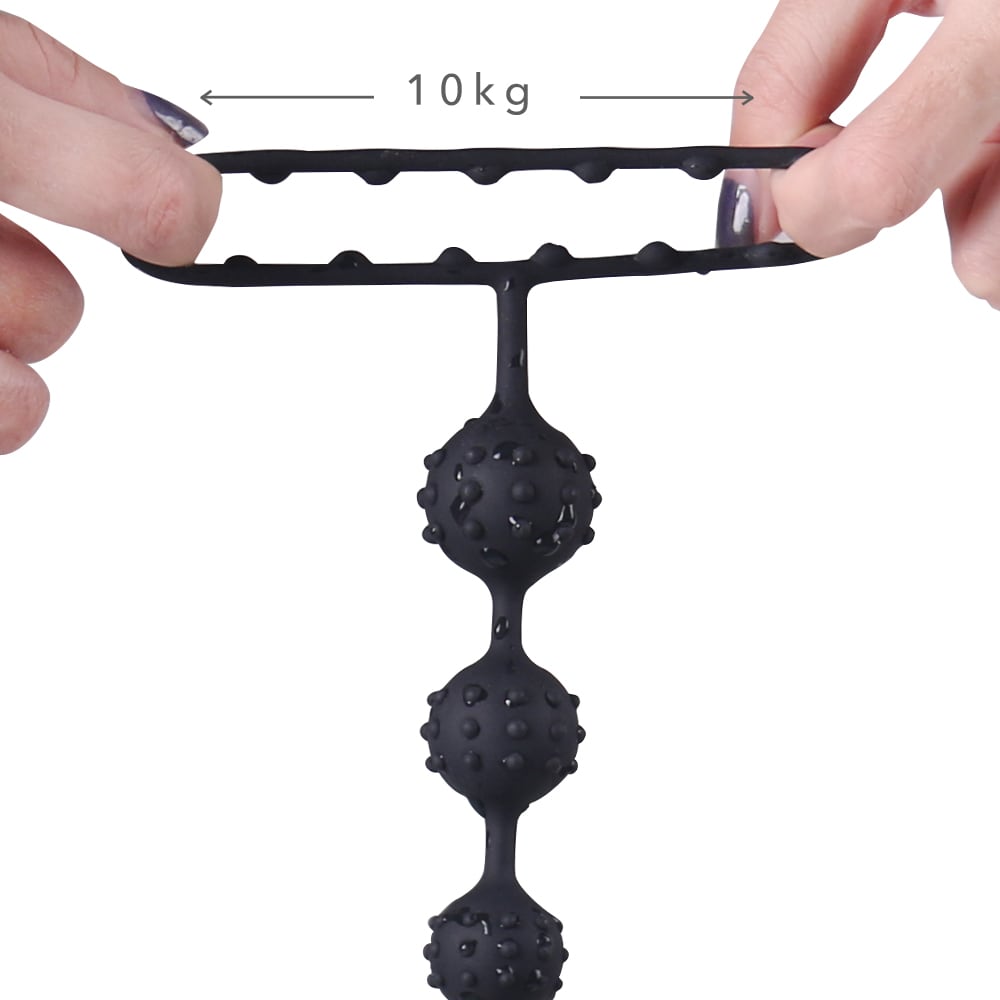 Salient Point Stimulus Flexible 6 Beads Anal Plug Play with Pull Ring
