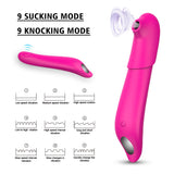 Clitoral G Spot Stimulation Vibrator with 9 Knocking & Sucking Modes