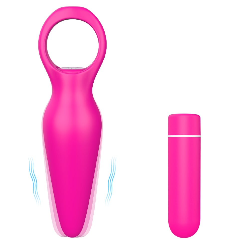 2 In 1 Detachable Bullet Vibrator 9 Modes Rechargeable With Pull Ring