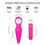 2 In 1 Detachable Bullet Vibrator 9 Modes Rechargeable With Pull Ring
