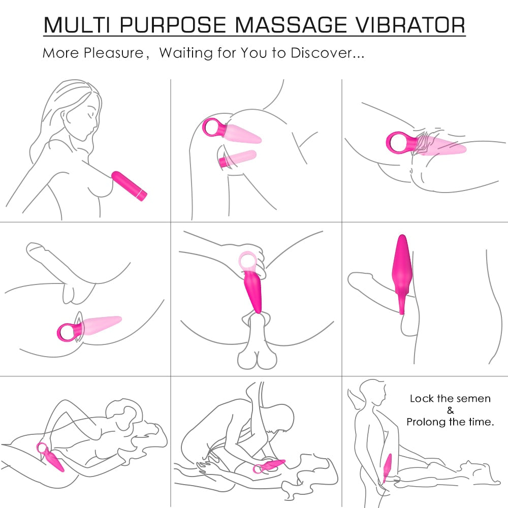 2 In 1 Detachable Bullet Vibrator 9 Modes Rechargeable With Pull Ring