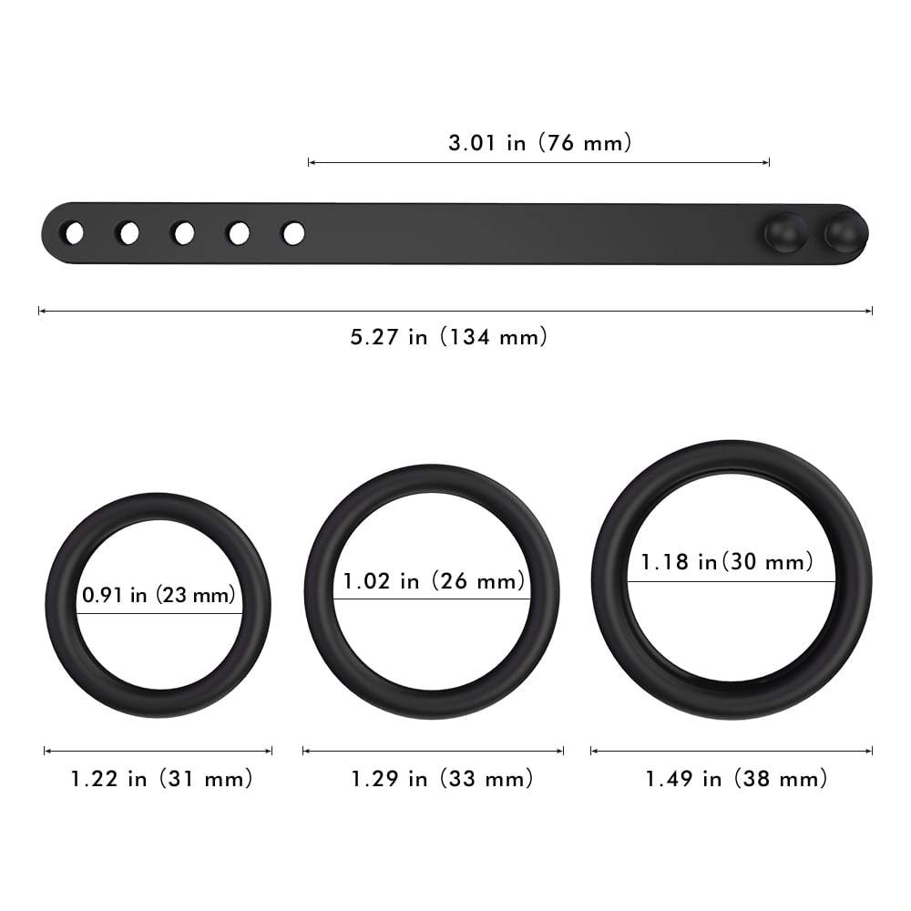 Adjustable Silicone 4 Sizes Penis Ring Set Multi-Combination Play