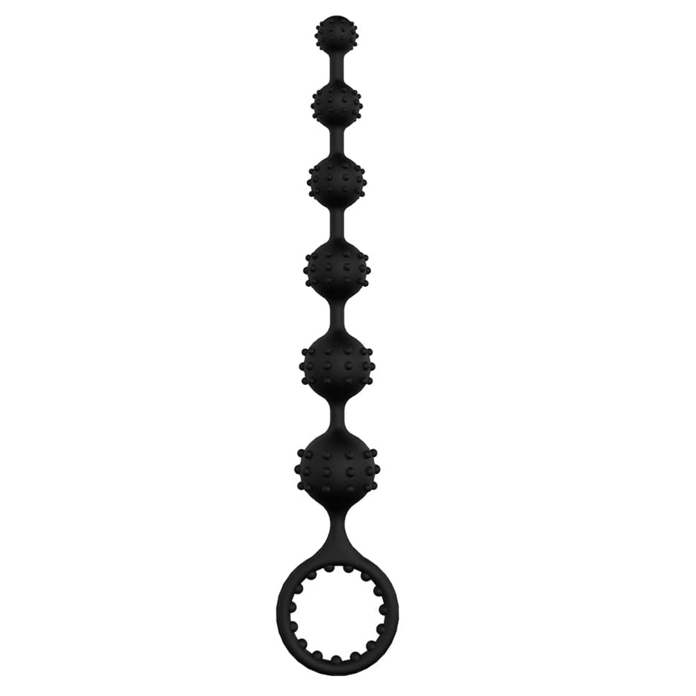 Salient Point Stimulus Flexible 6 Beads Anal Plug Play with Pull Ring