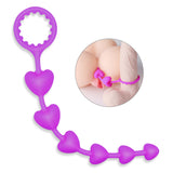 Unisex Anal Heart Shape Beads with Cock Ring Stimulus Prostate Clit