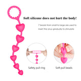 Unisex Anal Heart Shape Beads with Cock Ring Stimulus Prostate Clit