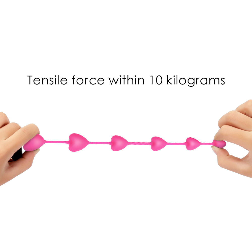 Unisex Anal Heart Shape Beads with Cock Ring Stimulus Prostate Clit