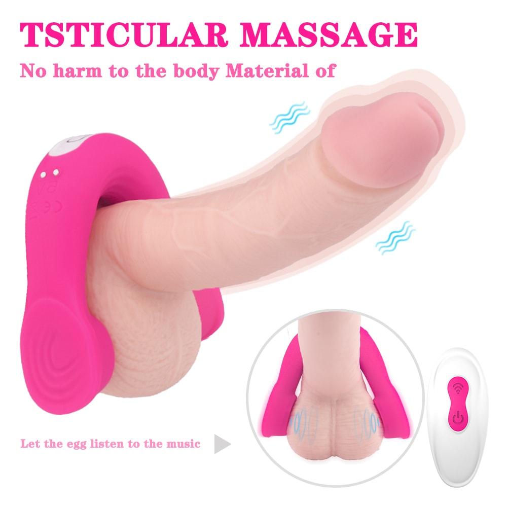 Headset Shape Silicone Penis Ring Vibrator Remote Control 9 Vibrations