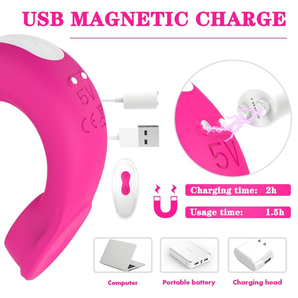 Headset Shape Silicone Penis Ring Vibrator Remote Control 9 Vibrations