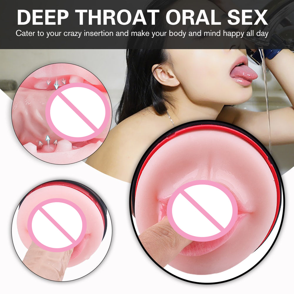 Oral Sex & 3D Textured Vagina Double-end Soft Men Masturbation Stroker