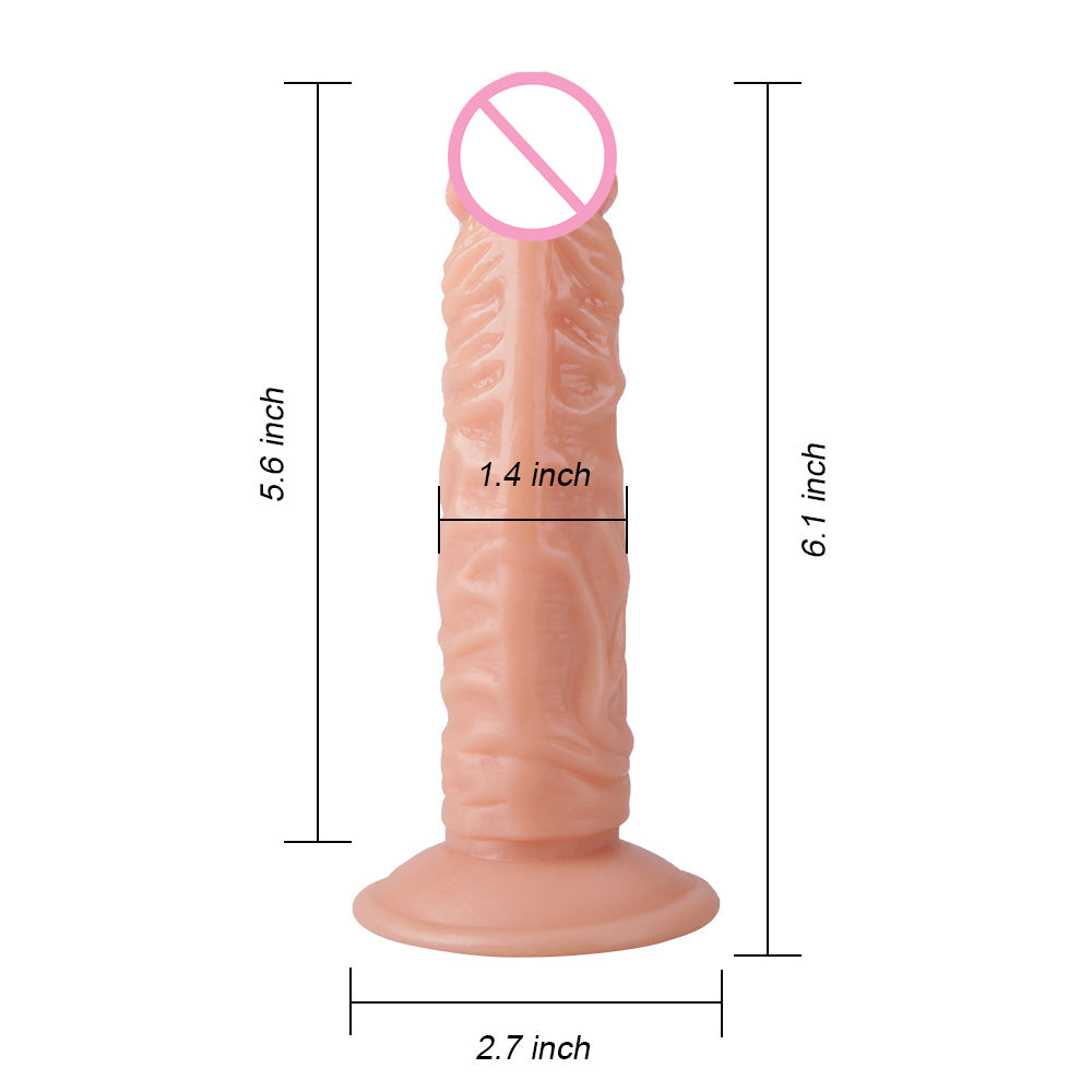 6.1 Inch Realistic Veined Dildo Without Scrotum For Anal Beginners