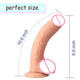 10.6 Inch Curved Huge Realistic G-Spot Dildo Vaginal Anal Play