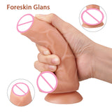 6.3 Inch Realistic Dildo With Foreskin Glans for Beginners Trainer