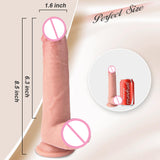 8.5 Inch Silicone Ultra Realistic G-Spot Dildo With Moving Foreskin