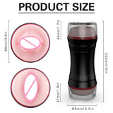 Oral Sex & 3D Textured Vagina Double-end Soft Men Masturbation Stroker