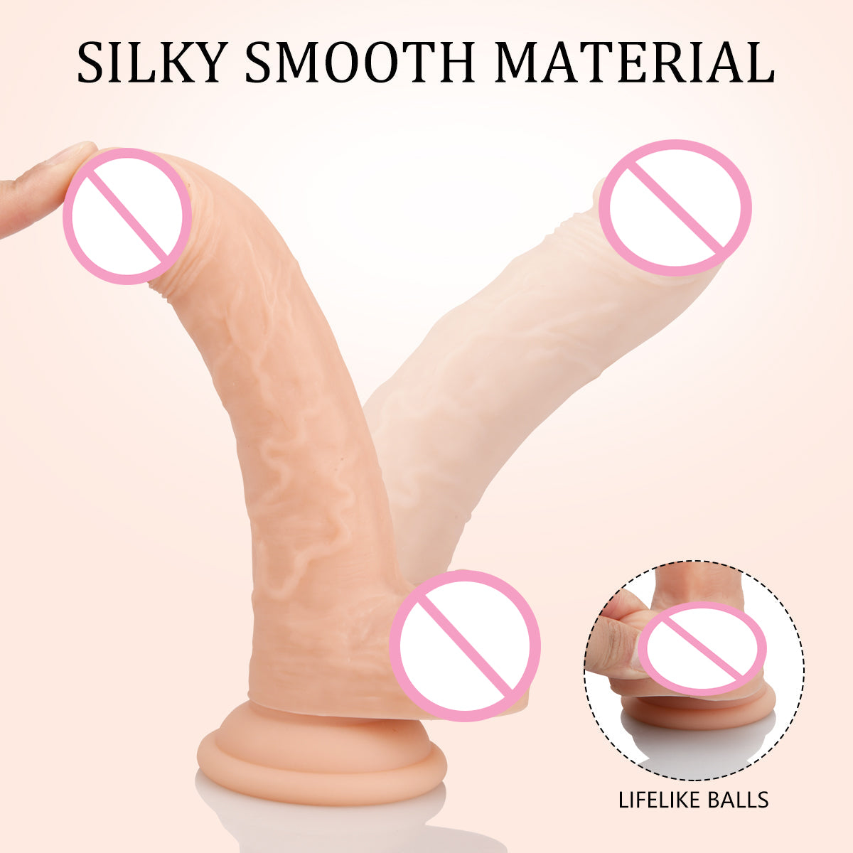 6.7 Inch Soft Realistic Suction Cup Dildo for Beginners Throat Trainer