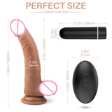 Remote Control 7.84 Inch Realistic Vibrating Dildo With Bullet 9 Modes