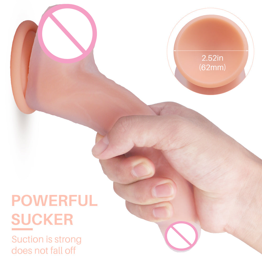 7.68 Inch Silicone Soft Flexible Realistic Dildo With The Keel