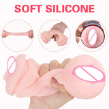 Oral Sex & 3D Textured Vagina Double-end Soft Men Masturbation Stroker