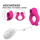 Couple Vibrator With Cock Ring And Clitoris Licking Stimulator 7 Modes