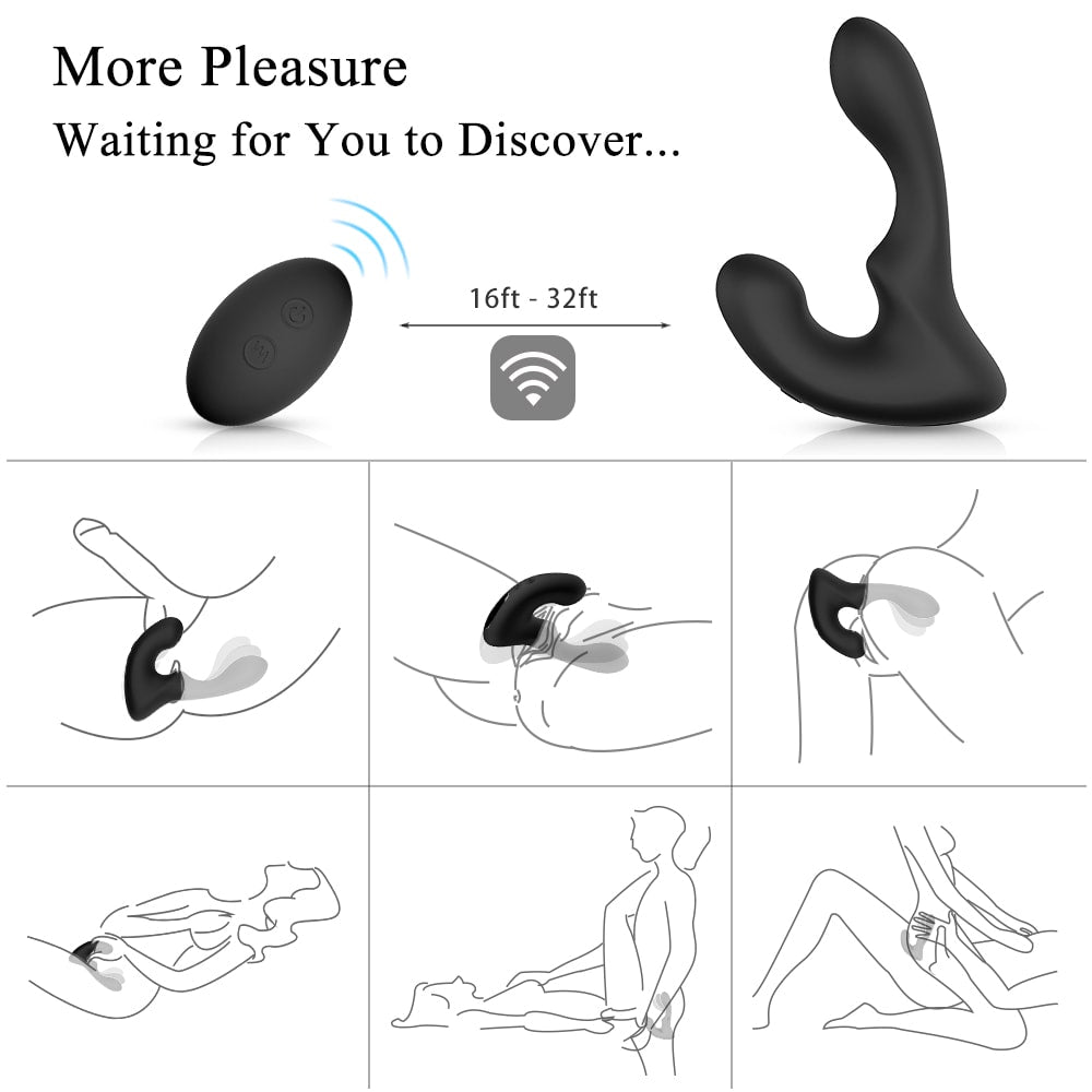 9 Combined Modes Wave-Motion Vibrating Prostate Massager Anal Vibrator