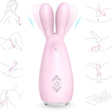 Rabbit Shape Silicone Vibrator Nipple G Spot Stimulator with 9 Patterns
