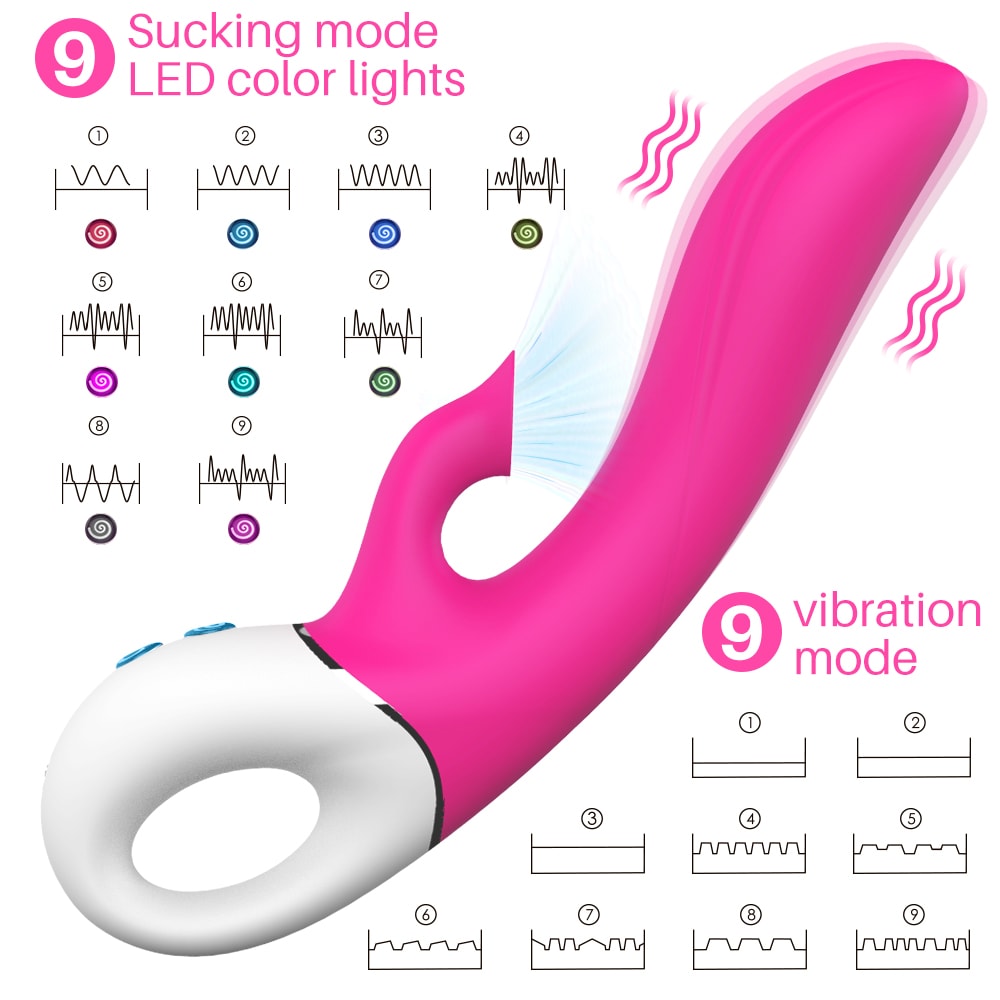 9 Suction 9 Vibration Clit G Spot Rabbit Vibrator Come-Hither Motion