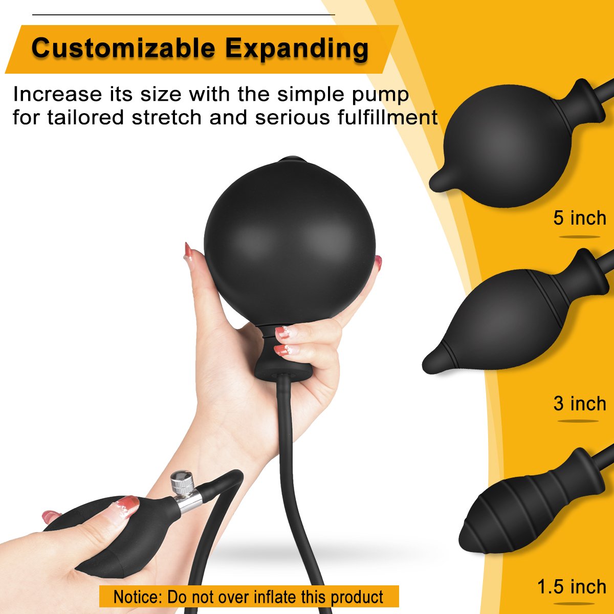 Inflatable Butt Plug Anal Balloon Pump with Quick Release Valve Stretc image