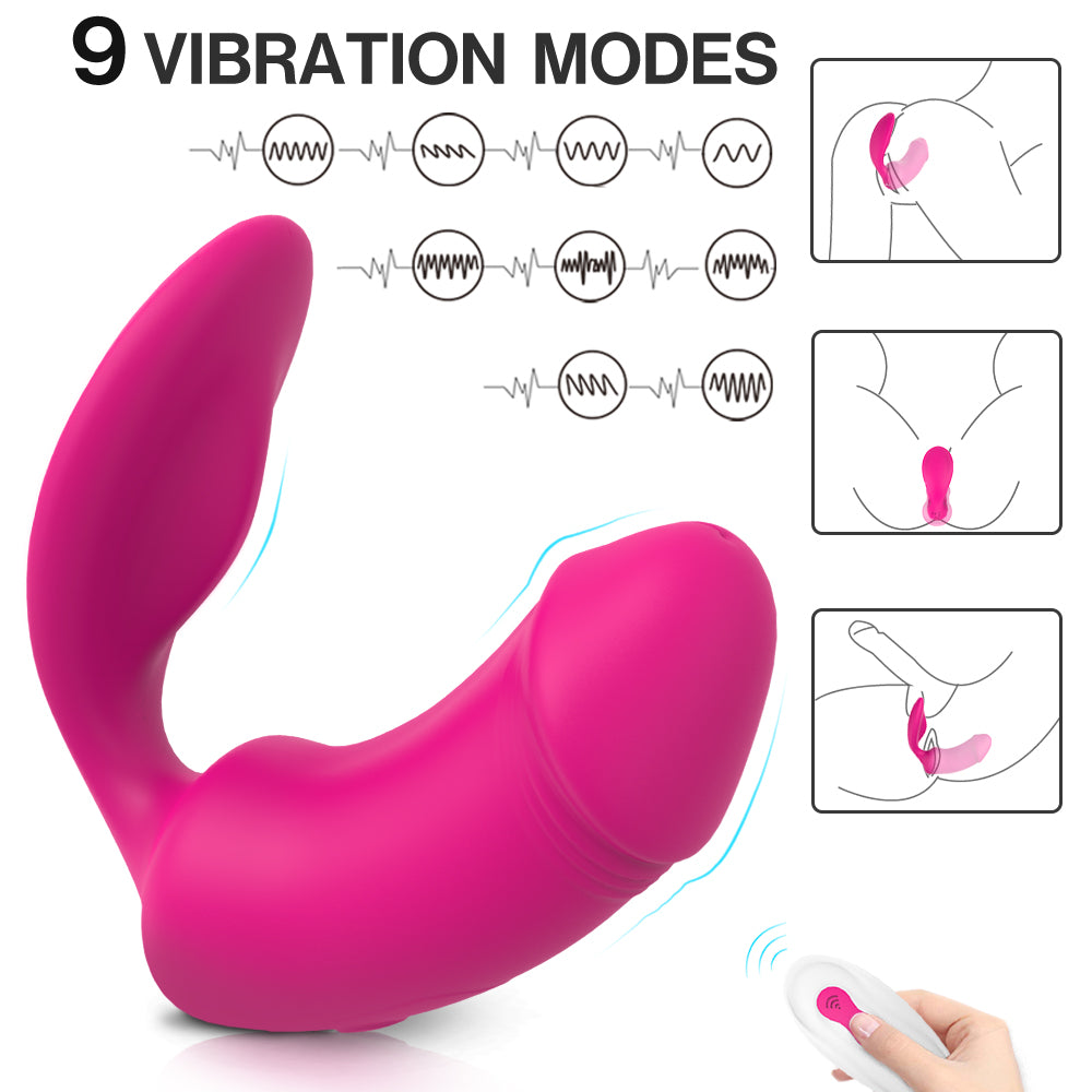 2*9 Modes Wearable Vibrator Women Masturbator Dildo Clit Anal Massager