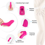 9 Modes Rechargeable Finger Vibrator Avoid Nail Scratching with Remote