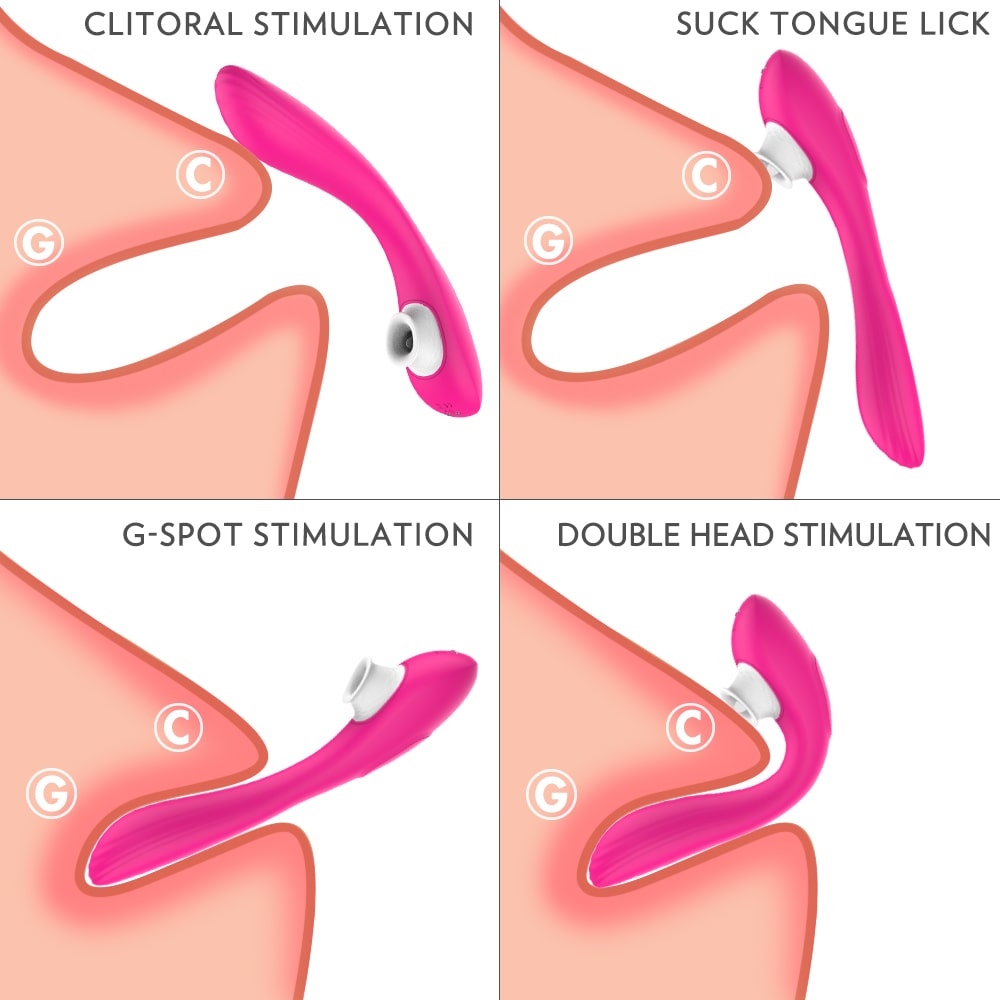 Tongue Clitoral Vibrator G-spot Bending 9 Sucking & Vibrating Modes