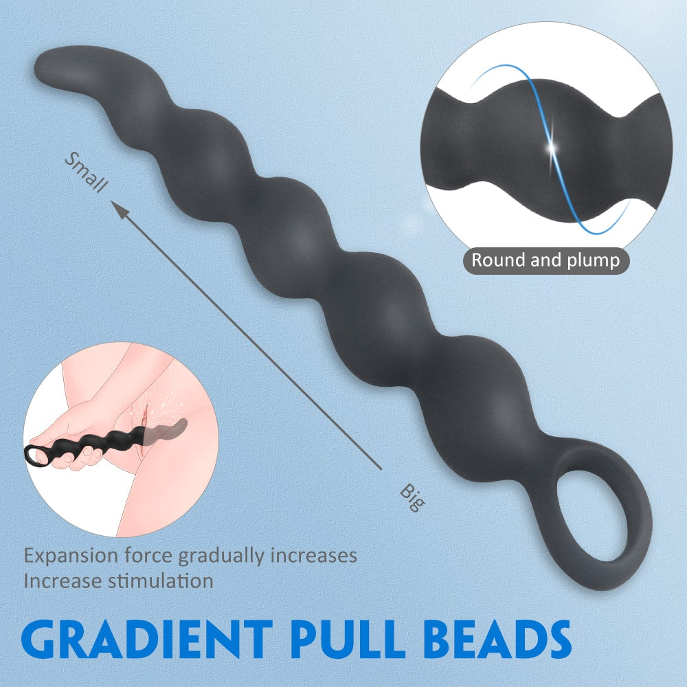 Large Small Gradient Anal Beads Plug with Pull Ring Beginner Advanced