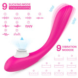 Tongue Clitoral Vibrator G-spot Bending 9 Sucking & Vibrating Modes