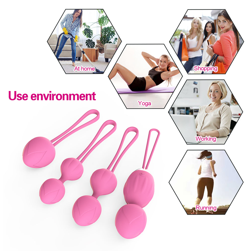 Silicone Kegel Balls Kit Tightening Exercises Weights Remote 10 Modes