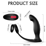 Double Stimulation 9 Modes Prostate Massager With Dual Cock Ring