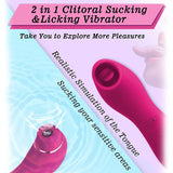 2 In 1 Clitoral Sucking & Licking G Spot Vibrator 10 Dual Stimulation